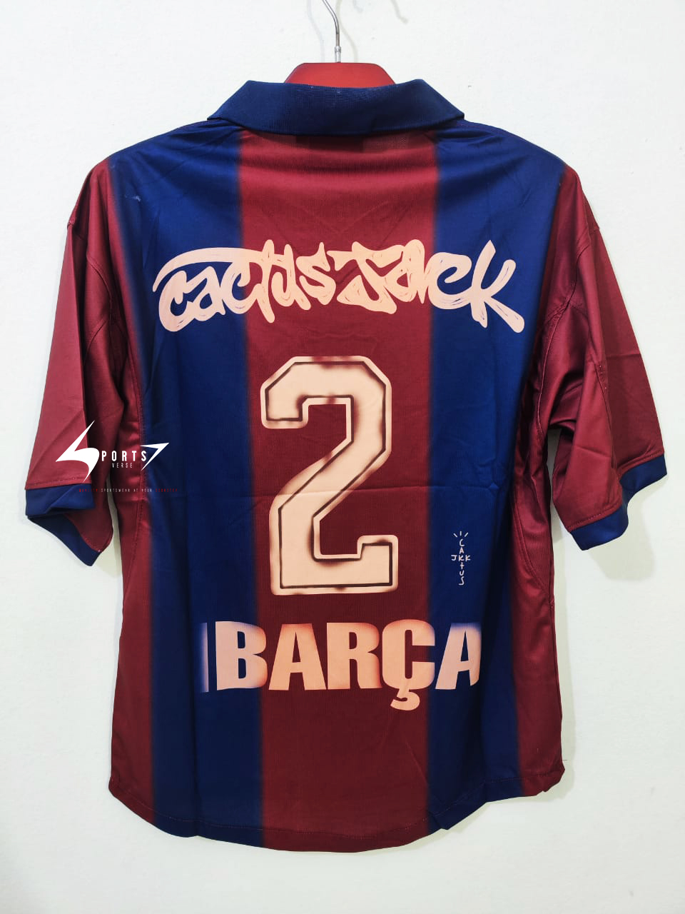 Fc Barcelona Travis Scott Retro Drop Shoulder Jersey - Image 3